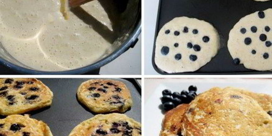 Рецепт оладий из овсянки и черники