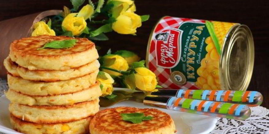 Рецепт оладий из сладкой кукурузы