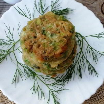 Оладьи из зеленого лука с тмином