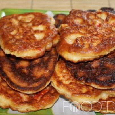 Оладьи с колбасой