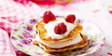 оладьи с овсяными отрубями и малиной