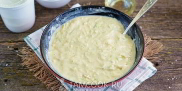 оладьи с яблоком и кабачком