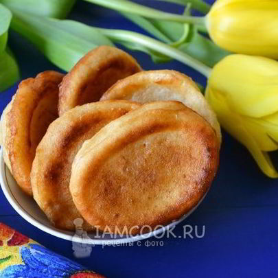 Пышные заварные оладьи на кефире