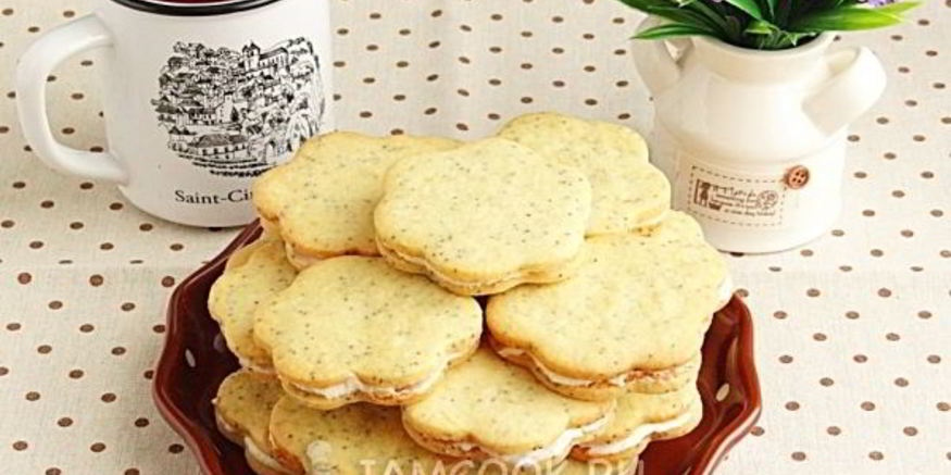 Рецепт лимонного печенья с кремом