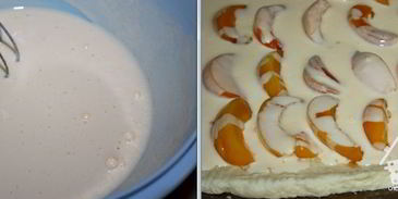 абрикосовый пирог со сметаной заливкой