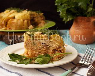 Кабачковый пирог с фаршем в мультиварке