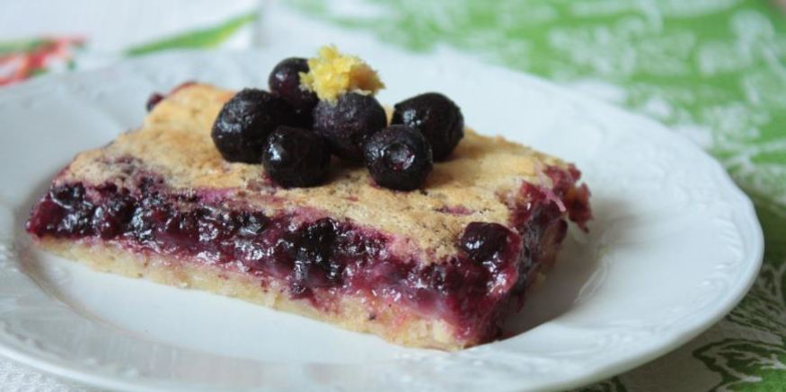 Рецепт лимонного пирога с черникой
