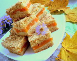 Насыпной пирог с тыквой