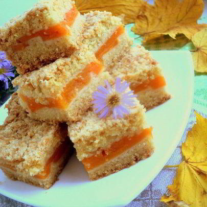 Насыпной пирог с тыквой