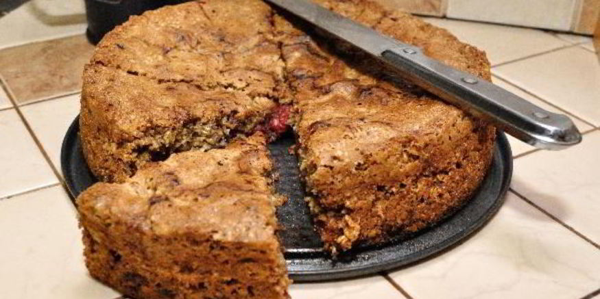 Рецепт овсяного пирога с вишней
