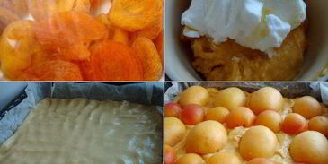 песочный пирог с абрикосами