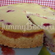 Рецепт Песочного пирога с малиной в сметанной заливке