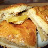 Рецепт Пирога с бананами и яблоками из необычного дрожжевого теста