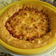 Рецепт Пирога с ветчиной и сыром из заварного теста