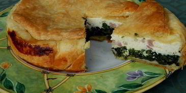 пирог со шпинатом и рикоттой из слоеного теста