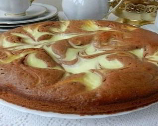 Сладкий творожный пирог с какао