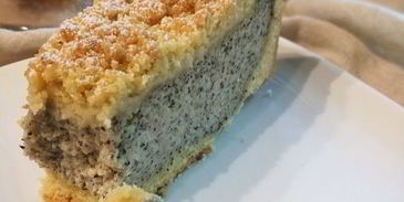 сочный маковый пирог со штрейзелем