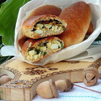 Гречневые пирожки с луком и яйцом