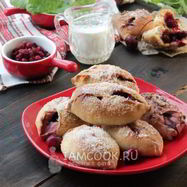 Рецепт Пирожков на молоке с вишней