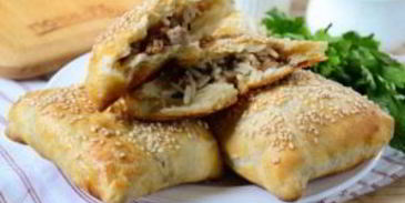 пирожки с мясом и диким рисом
