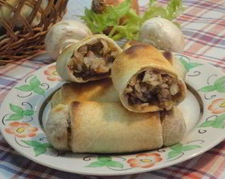 Постные пирожки с гречкой и грибами
