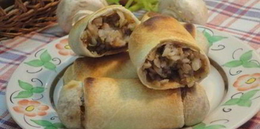Рецепт постных пирожков с гречкой и грибами