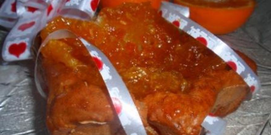 Рецепт бананова-творожных пирожные с мандариновыми цукатами