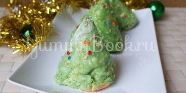 бисквитные пирожные елочки