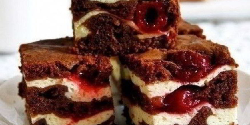 Рецепт брауни с творогом и вишней