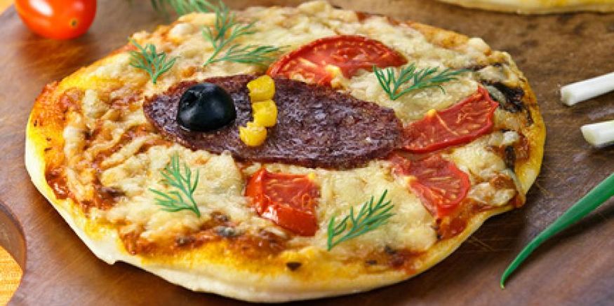 Рецепт детской пиццы рыбка