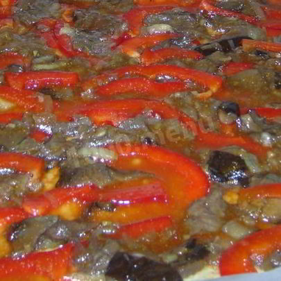 Овощная постная пицца без сыра на дрожжевом тесте