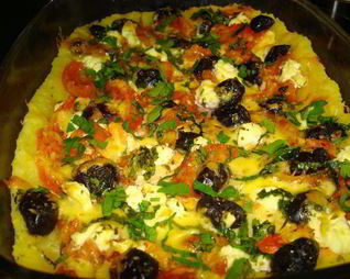 Пицца из картофеля с оливками