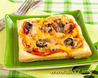 Пицца из слоеного теста