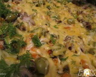 Пицца морские жители в сыре