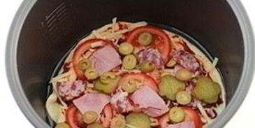 пицца с ветчиной в мультиварке