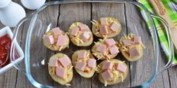 пицца в картофельных лодочках