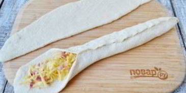 плетеная пицца с начинкой