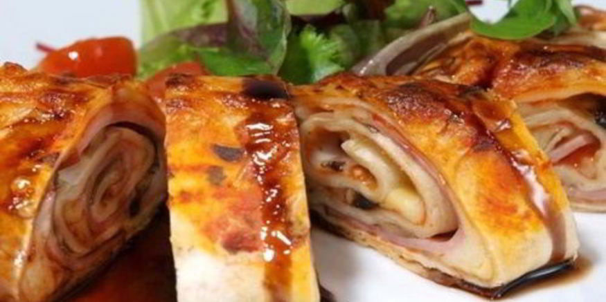 Рецепт закусочной пиццы-ролла с ананасами