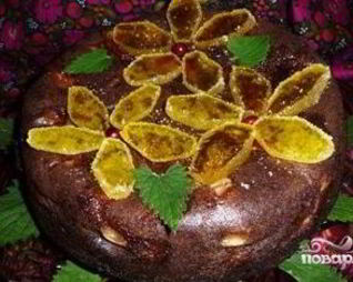 Шарлотка с какао и яблоками