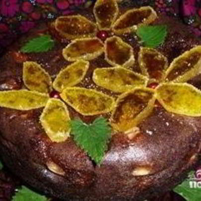 Шарлотка с какао и яблоками