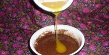 шарлотка с какао и яблоками