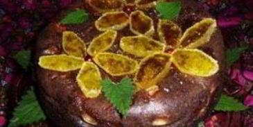 шарлотка с какао и яблоками