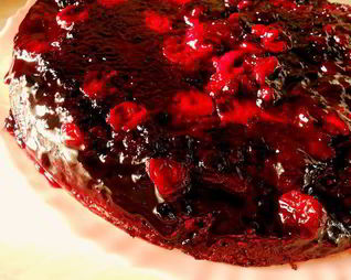 Ягодная шарлотка с глинтвейном