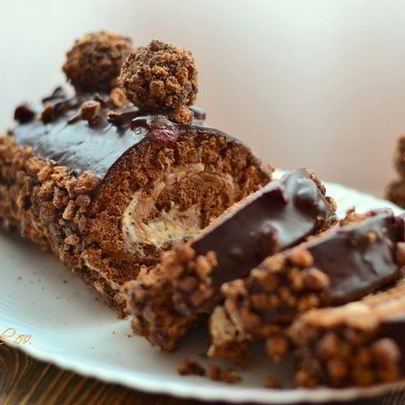 Шоколадно-трюфельный рулет