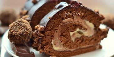 шоколадно-трюфельный рулет