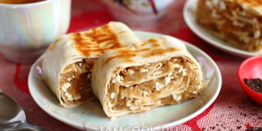 Рецепт ленивого штруделя иза лавашей с яблоками