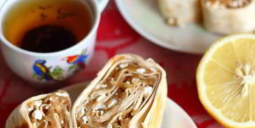 ленивый штрудель из лаваша с яблоками