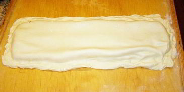 штрудель из творожного теста с лососем