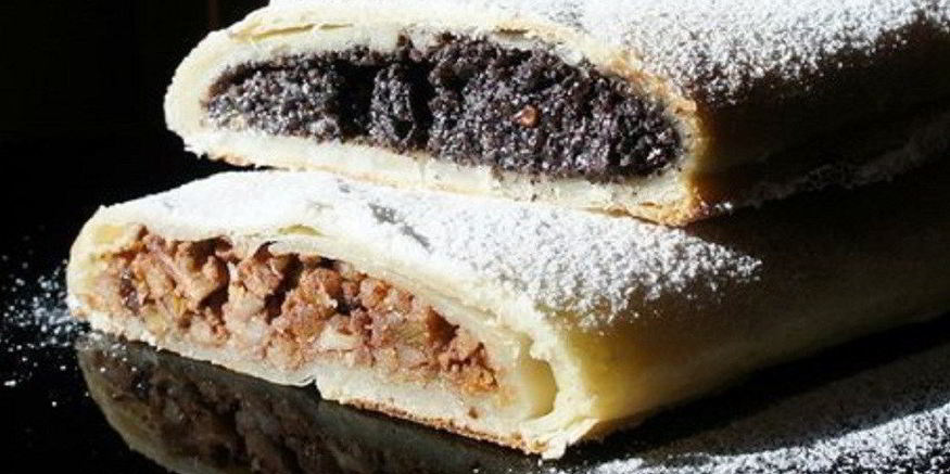 Рецепт штруделя из творожного теста с маком и яблоками