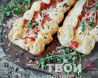 Слоеные слойки с ветчиной и сыром